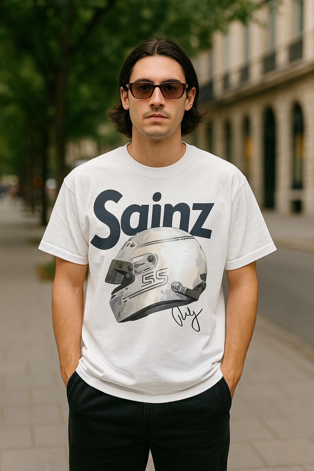 Sainz Signature Tee – Silver Streak Edition White