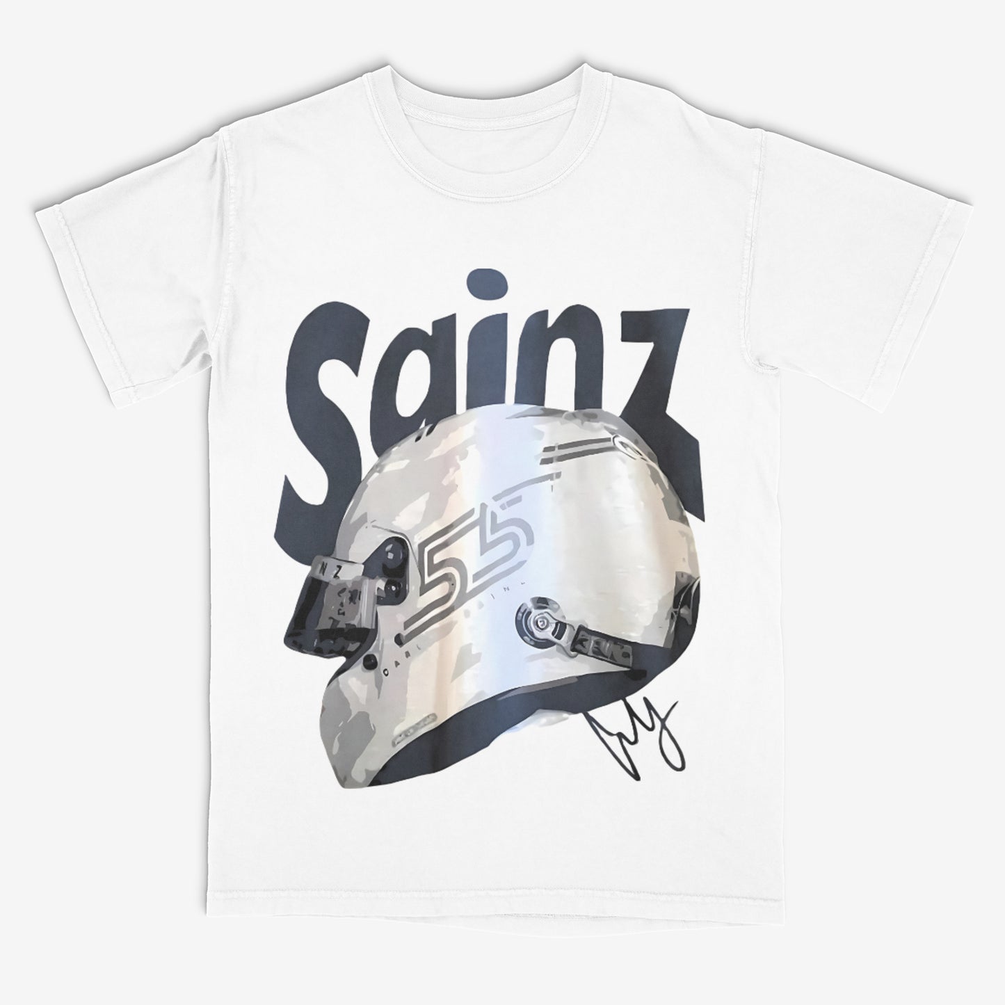 Sainz Signature Tee – Silver Streak Edition White