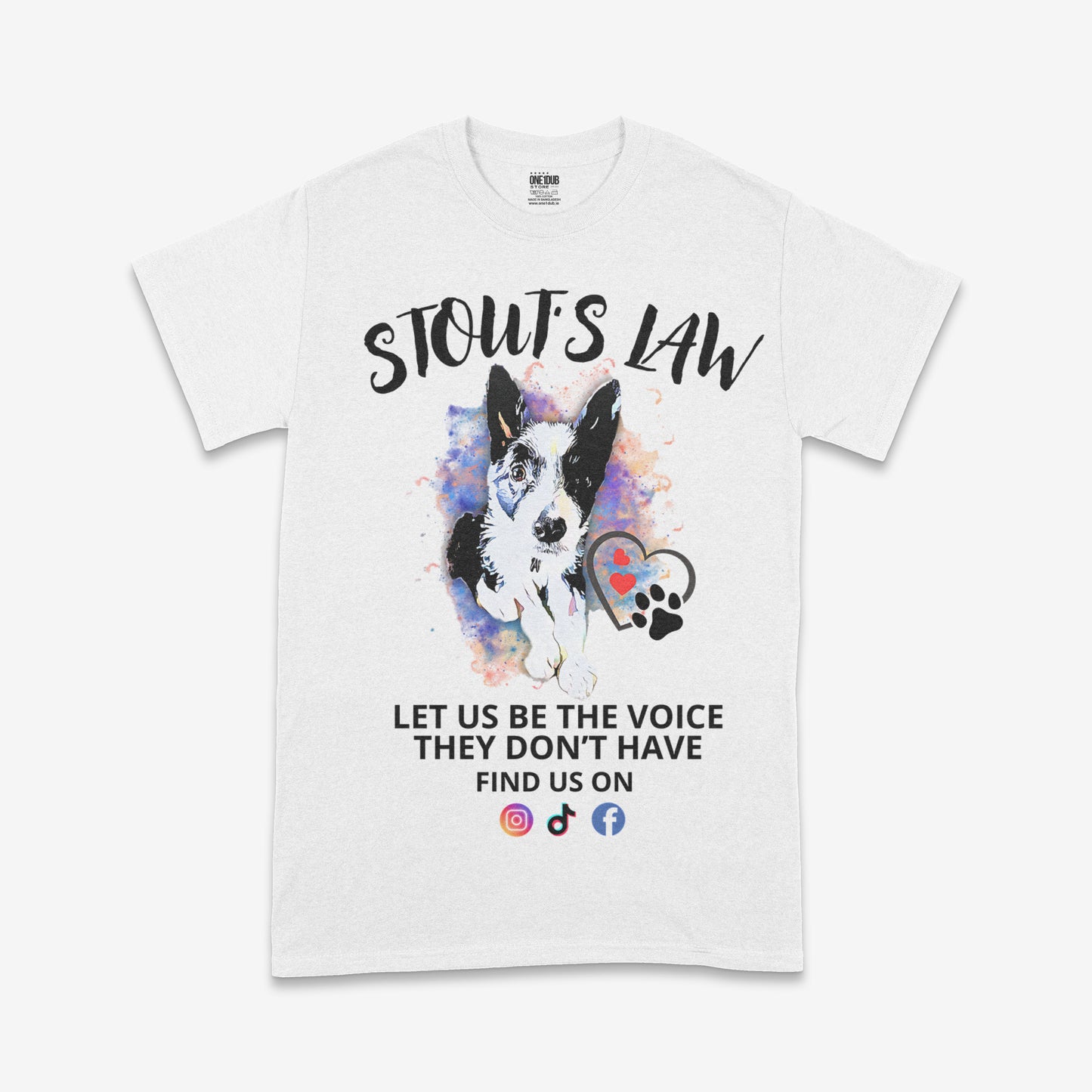 Stout’s Law Charity T-Shirt — Be Their Voice (Front & Back Print)