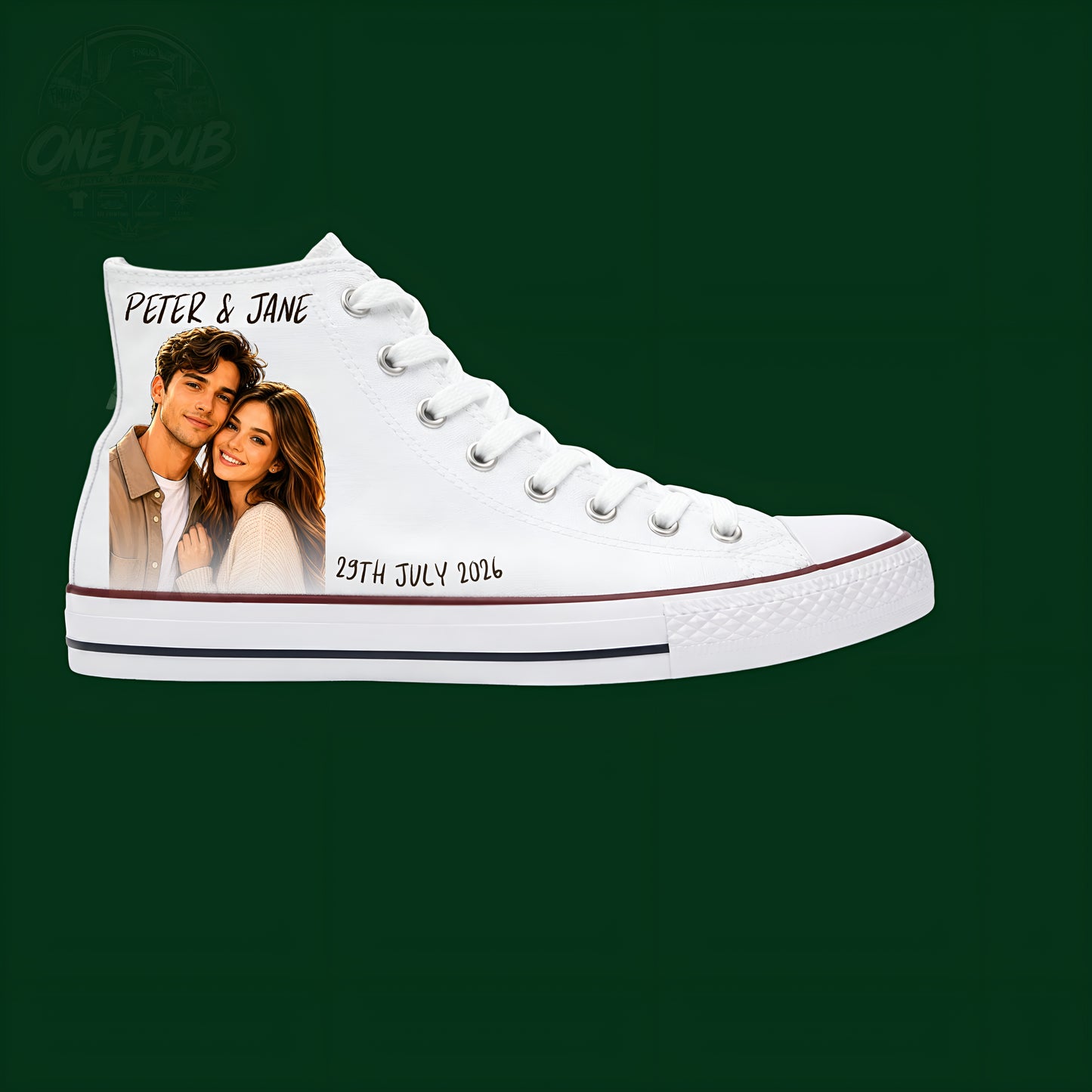 Custom High Top Sneakers Ireland – Personalised Photo & Text Shoes | ONE1DUB