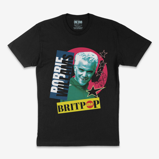 Britpop Icon Graphic Tee – Black