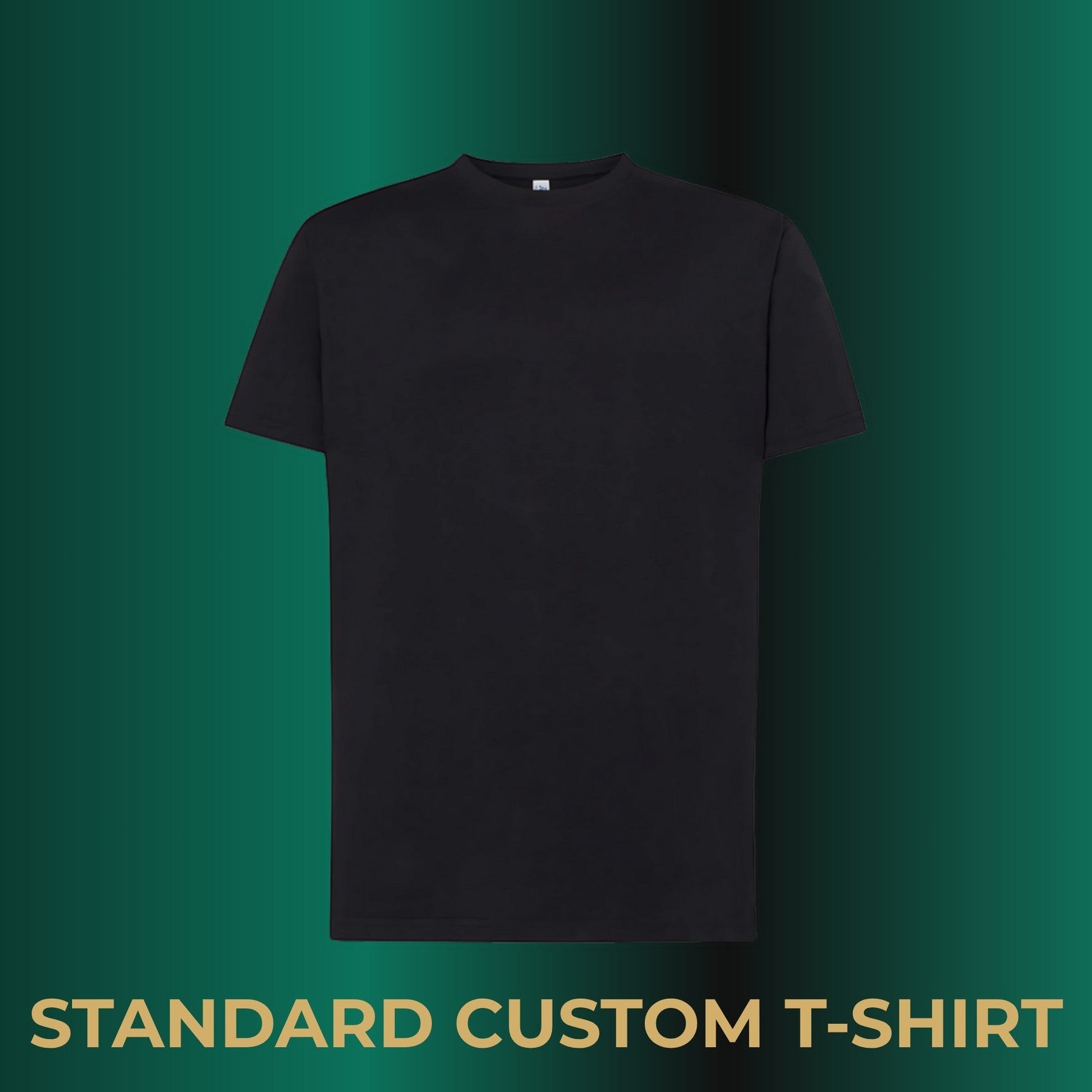ONE1DUB black cotton standard custom t-shirt with a classic fit and crew neck.