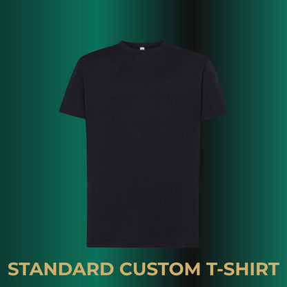ONE1DUB black cotton standard custom t-shirt with a classic fit and crew neck.
