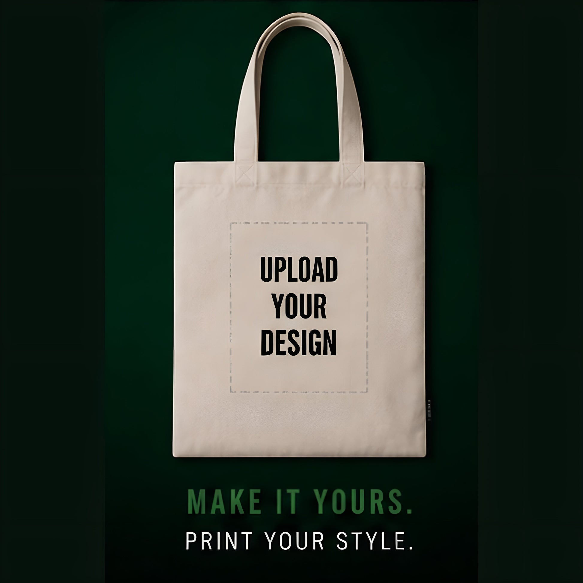 ONE1DUB natural cotton canvas tote bag with reinforced handles, ready for custom design upload.
